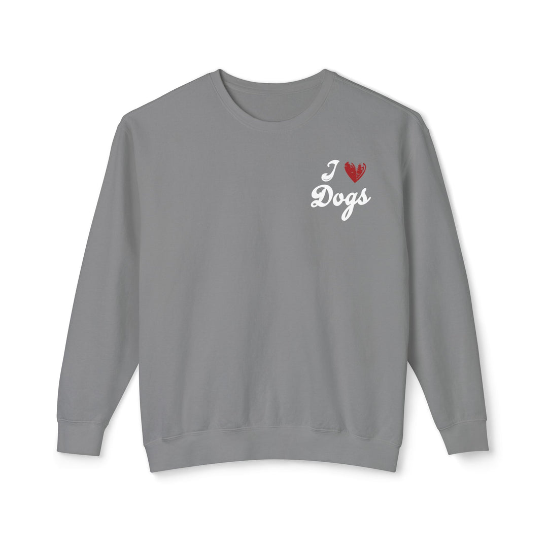 I Love Dogs Chest Emblem Crew Neck Sweatshirt