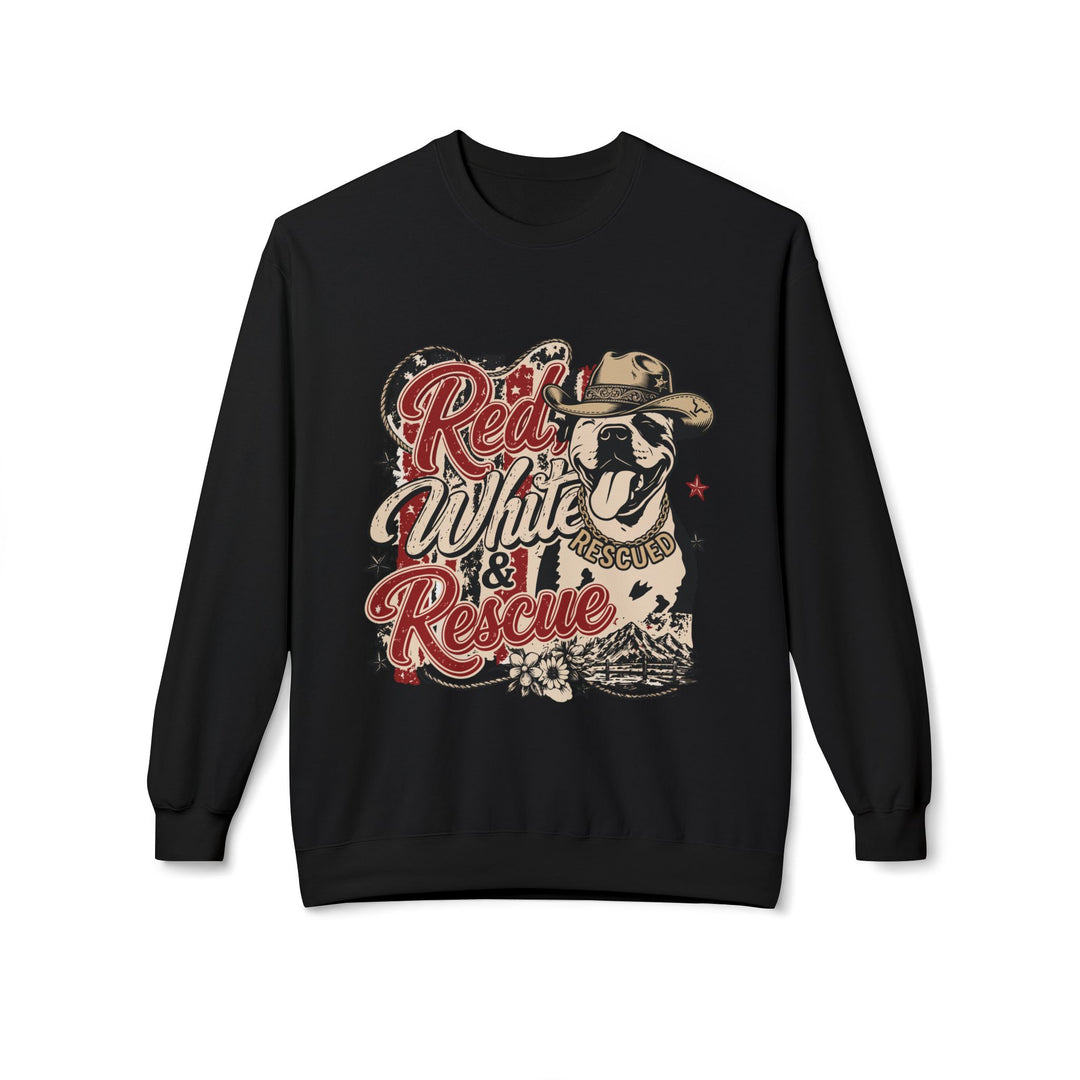 Red White and Rescue Crewneck Sweatshirt