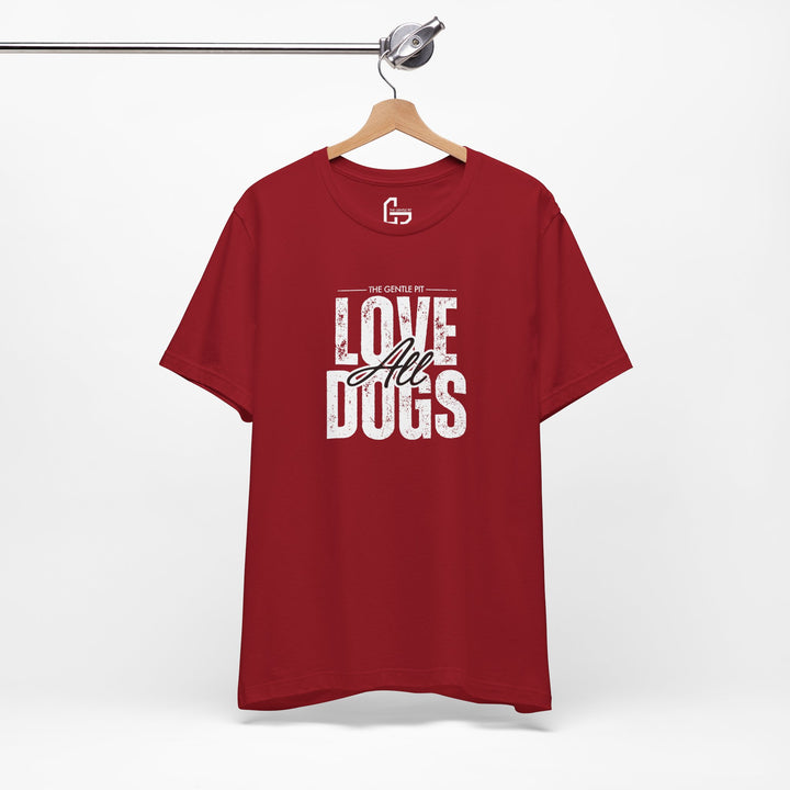 Distressed Love All Dogs Unisex Jersey Short Sleeve Tee