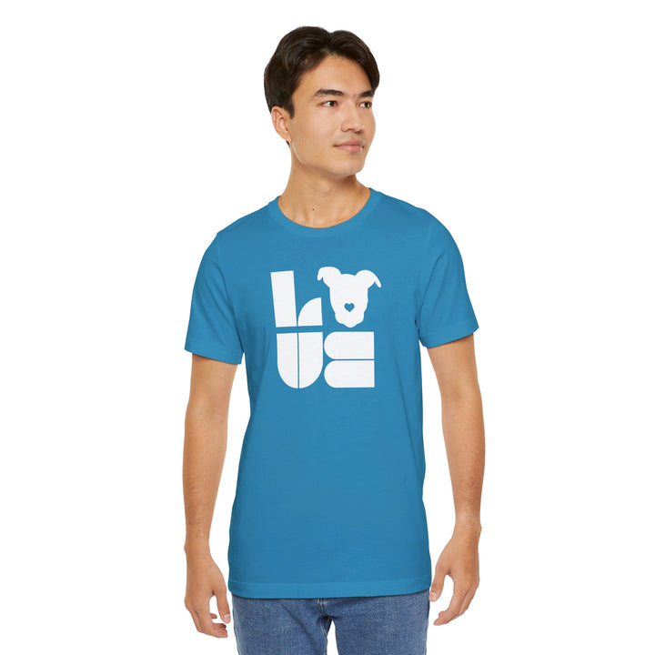 LOVE White Print Design - Unisex Jersey Short Sleeve Tee