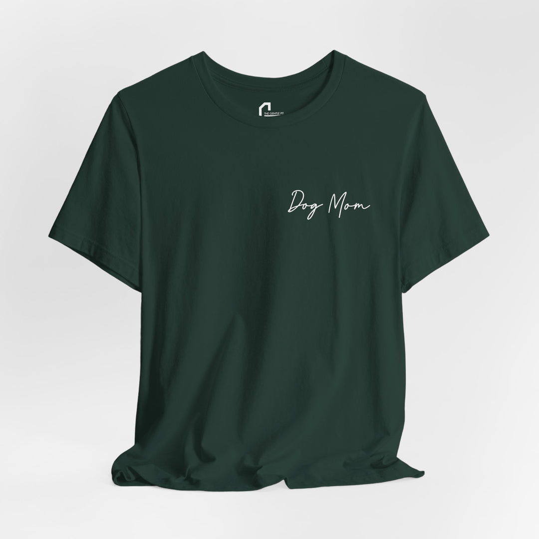 Dog Mom Cursive Unisex Short Sleeve T-shirt