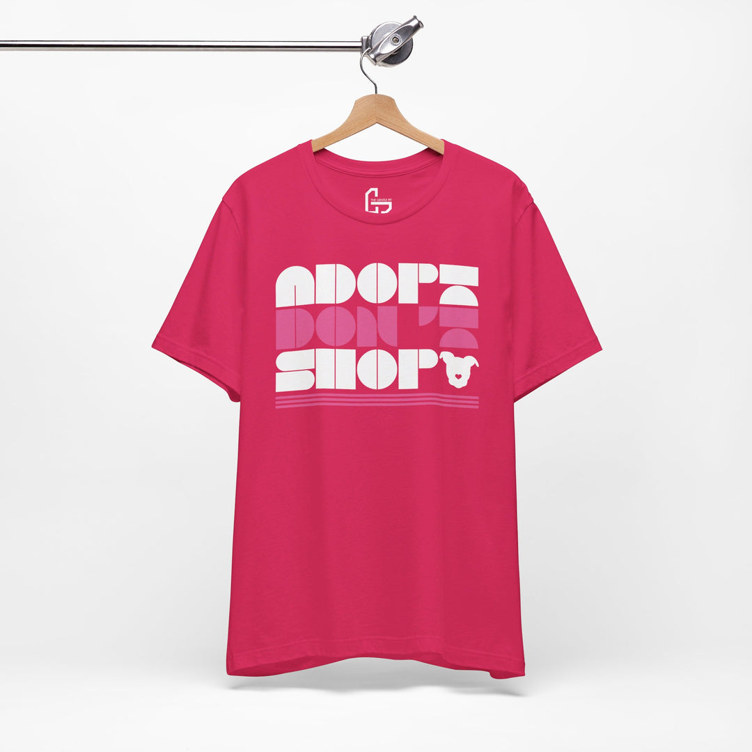 Adopt Don’t Shop Print Design V2 - Unisex Jersey Short Sleeve Tee