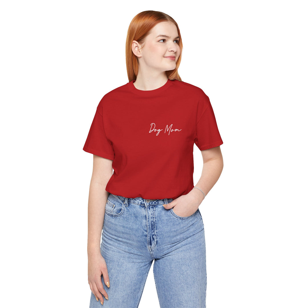 Dog Mom Cursive Unisex Short Sleeve T-shirt