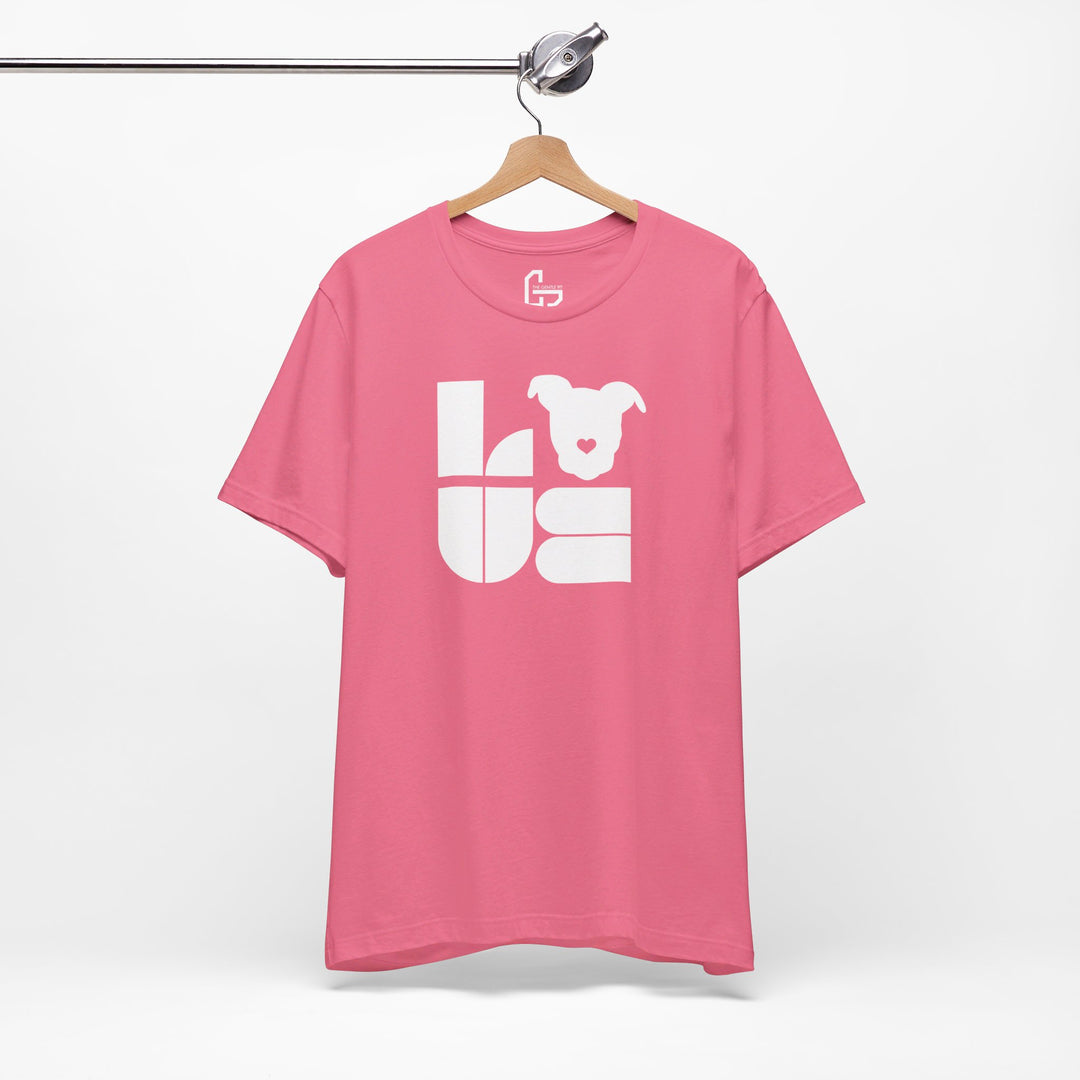 LOVE White Print Design - Unisex Jersey Short Sleeve Tee