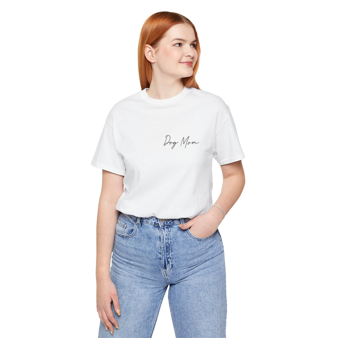 Dog Mom Cursive Unisex Short Sleeve T-shirt