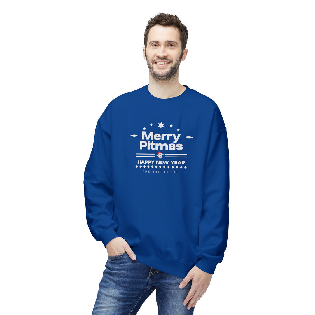 Merry Pitmas V5 Softstyle Fleece Crewneck Sweatshirt