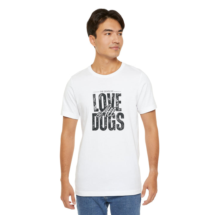 Distressed Love All Dogs Unisex Jersey Short Sleeve Tee