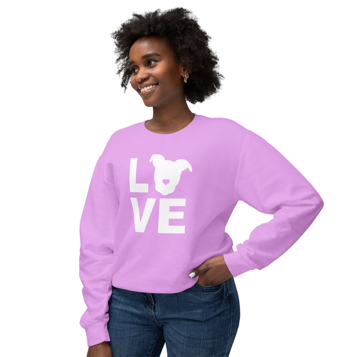 LOVE White Print Unisex Premium Sweatshirt