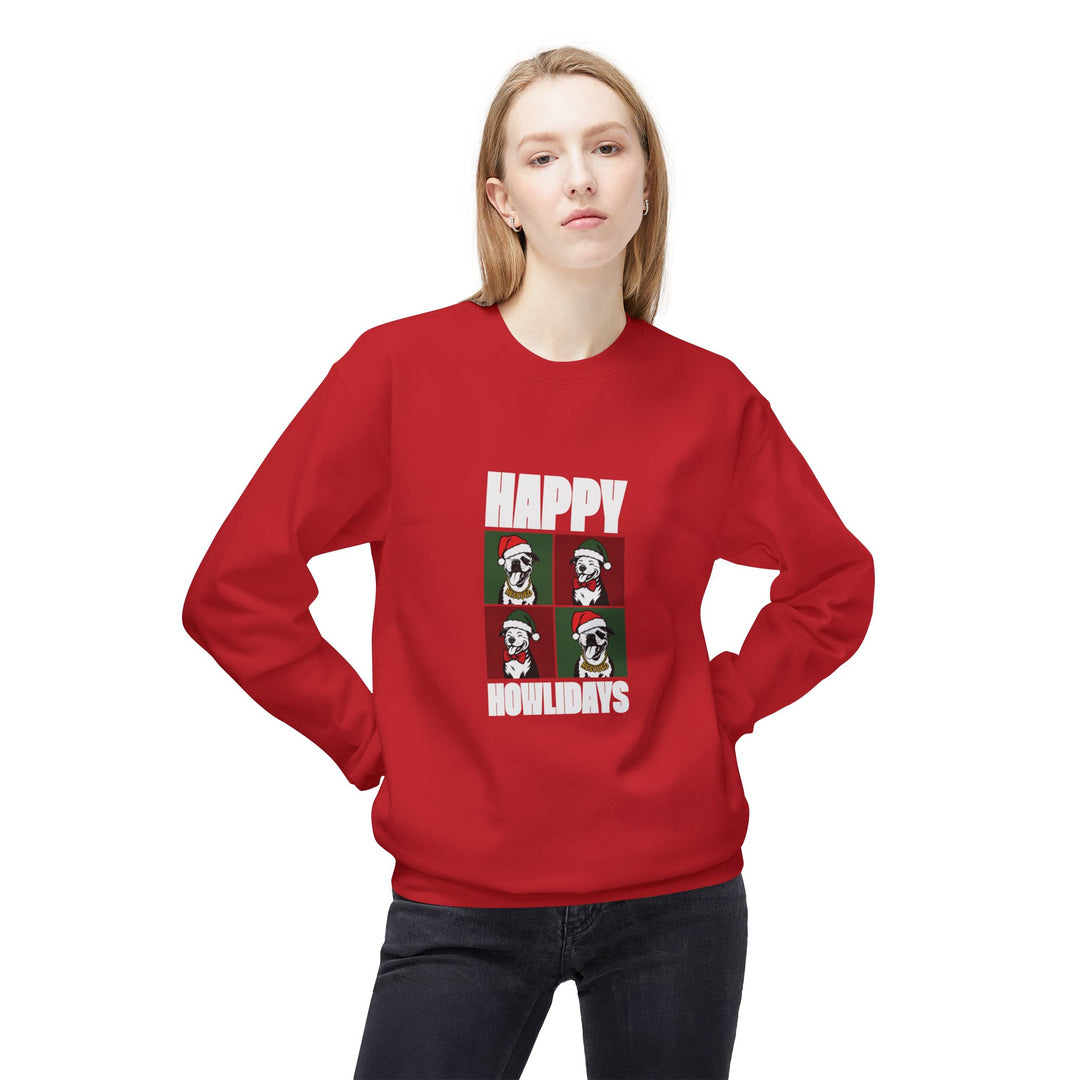 Happy Howlidays 2025 V2 Softstyle Fleece Crewneck Sweatshirt