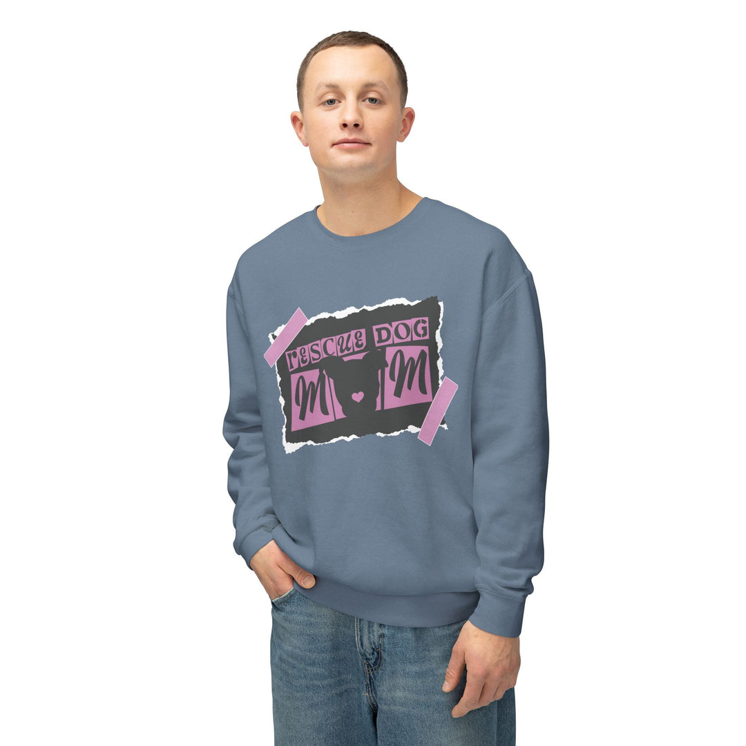 Rescue Dog Mom Paper Style Unisex Premium Sweatshirt