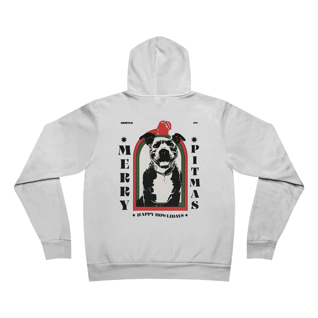 Merry Pitmas & Happy Howlidays Unisex Sponge Fleece Pullover Hoodie