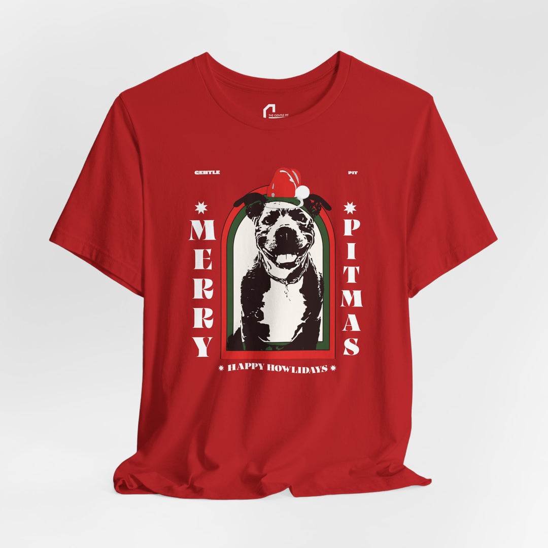 Merry Pitmas & Happy Howlidays Unisex Short Sleeve T-Shirt