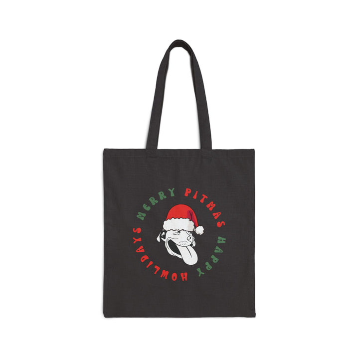 Merry Pitmas & Happy Howlidays Cotton Canvas Tote Bag