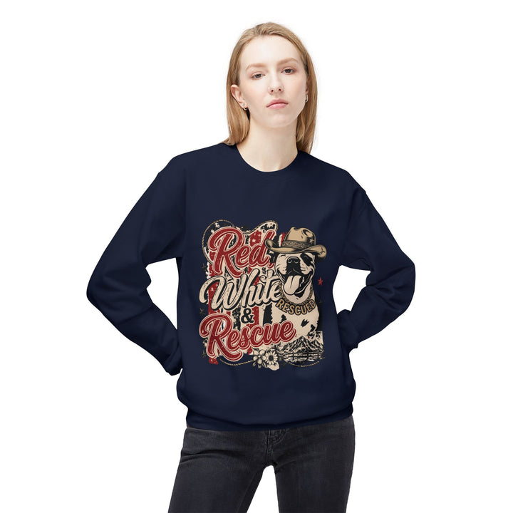 Red White and Rescue Crewneck Sweatshirt