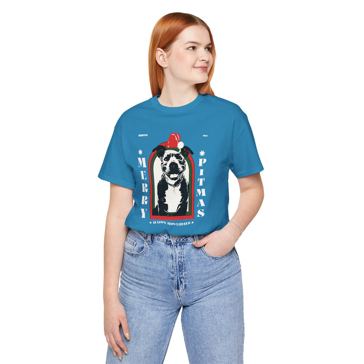 Merry Pitmas & Happy Howlidays Unisex Short Sleeve T-Shirt