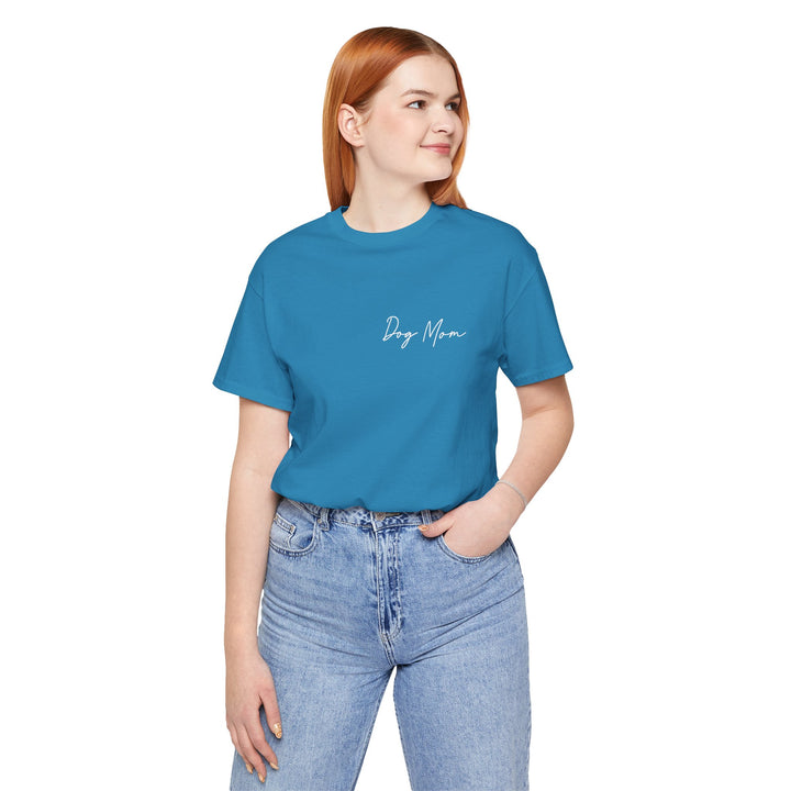 Dog Mom Cursive Unisex Short Sleeve T-shirt