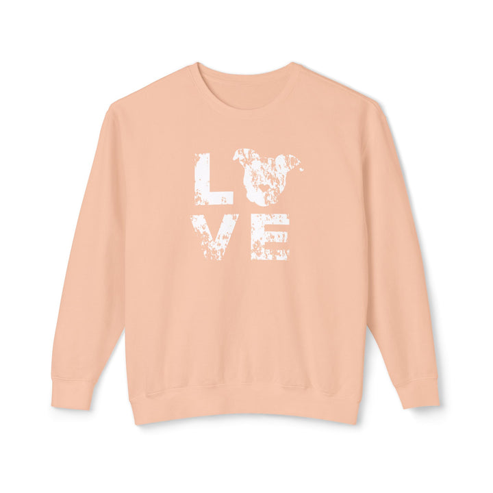 LOVE Distressed Print Unisex Premium Sweatshirt