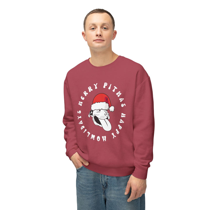 Merry Pitmas & Happy Howlidays Unisex Premium Sweatshirt