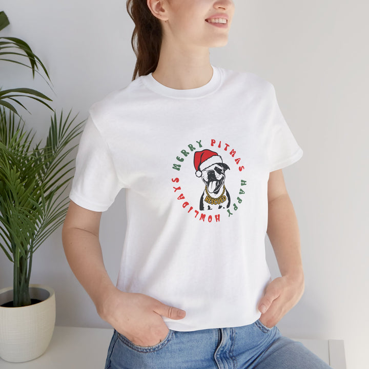 Merry Pitmas & Happy Howlidays Unisex Short Sleeve T-shirt