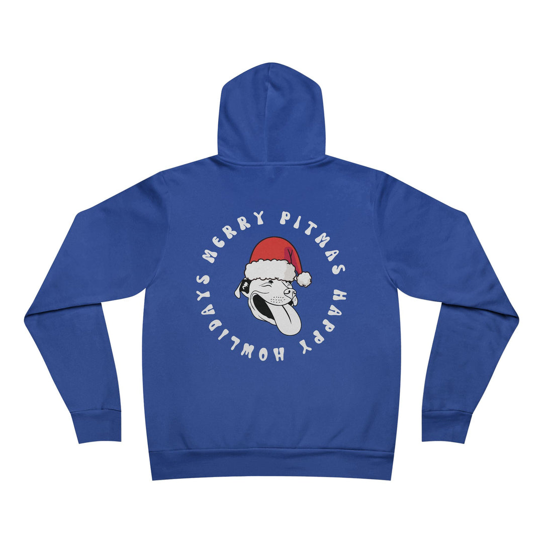 Merry Pitmas & Happy Howlidays Unisex Sponge Fleece Pullover Hoodie