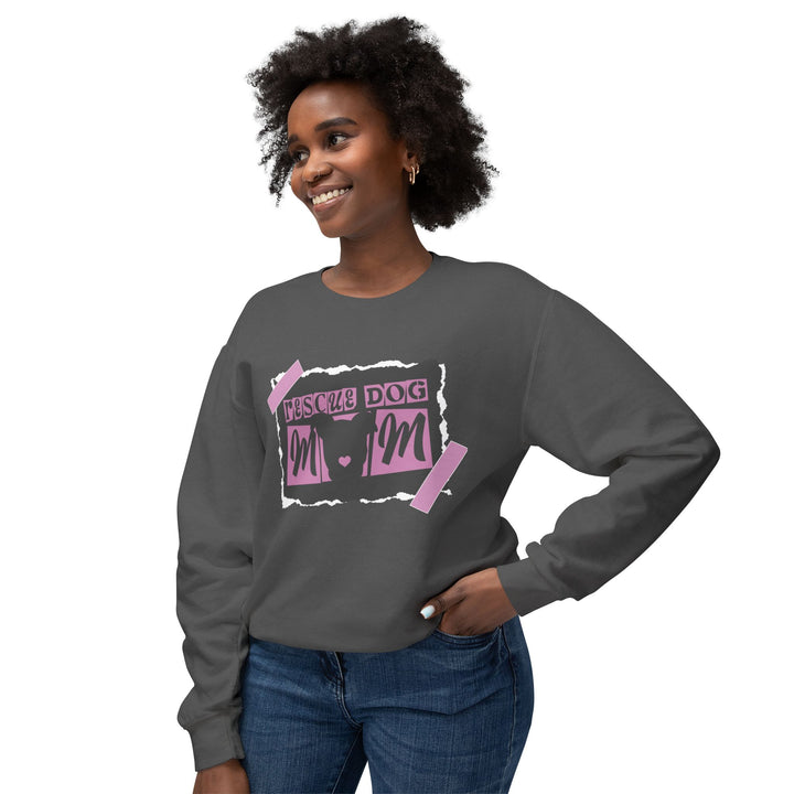 Rescue Dog Mom Paper Style Unisex Premium Sweatshirt