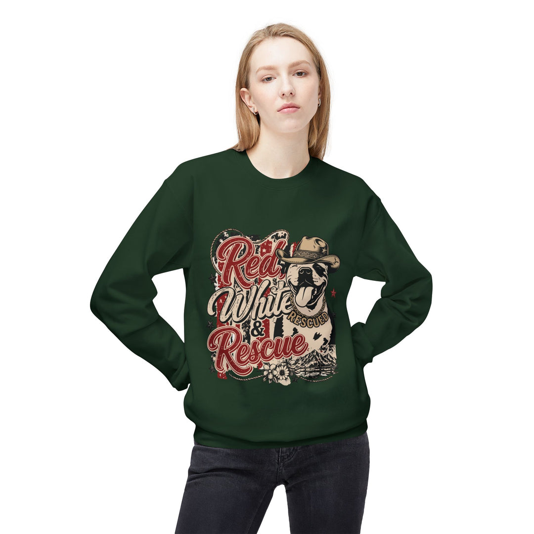 Red White and Rescue Crewneck Sweatshirt