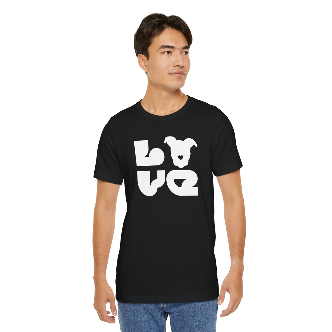 LOVE White Print Design - Unisex Jersey Tee