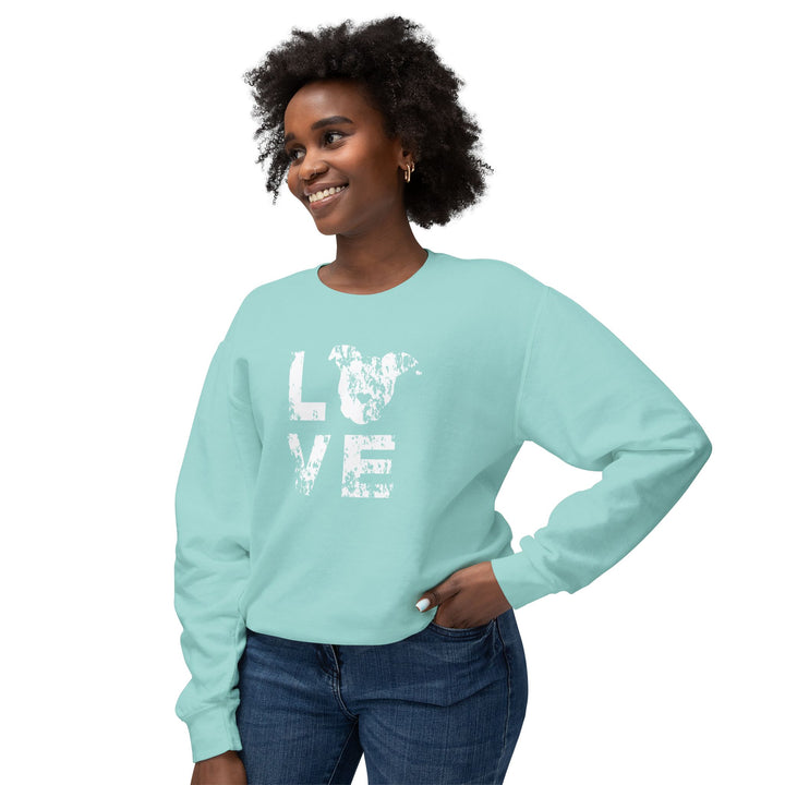 LOVE Distressed Print Unisex Premium Sweatshirt