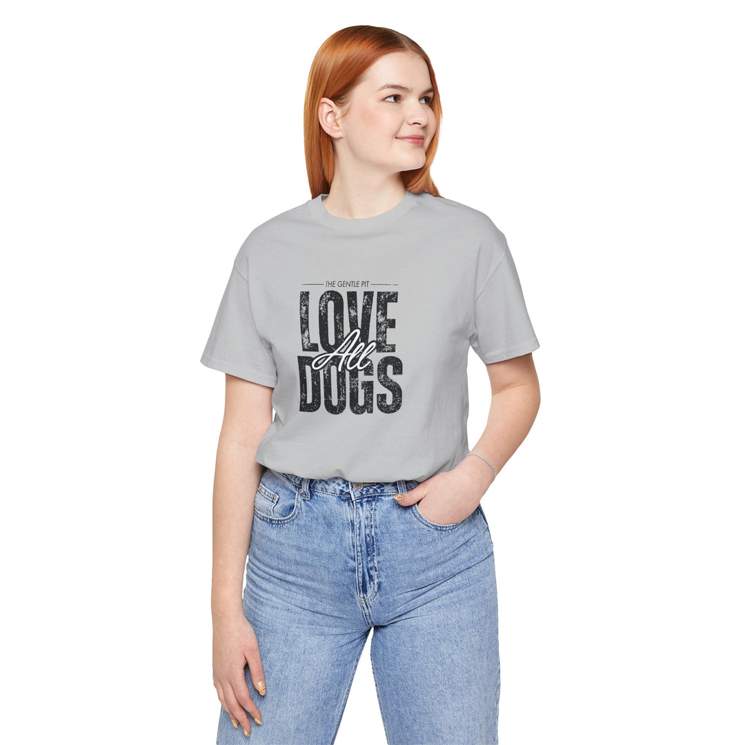 Distressed Love All Dogs Unisex Jersey Short Sleeve Tee