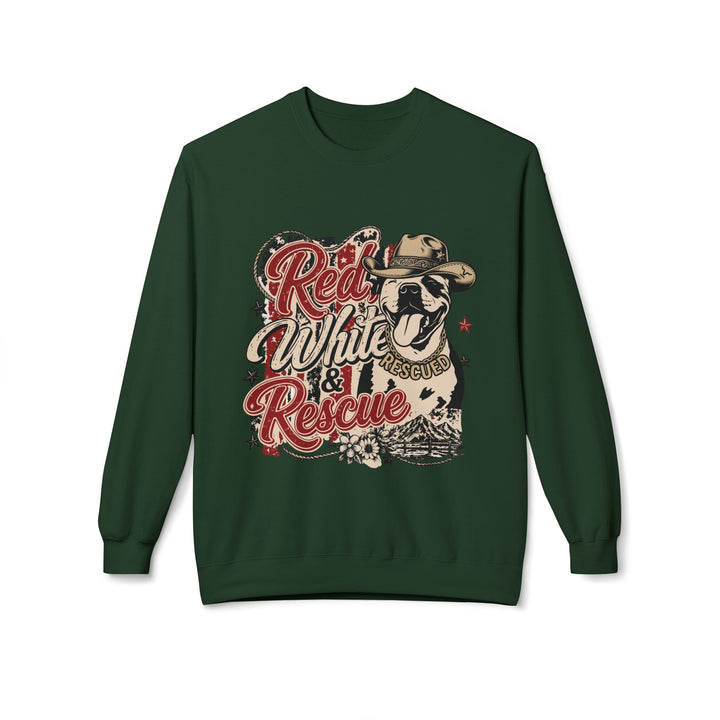 Red White and Rescue Crewneck Sweatshirt