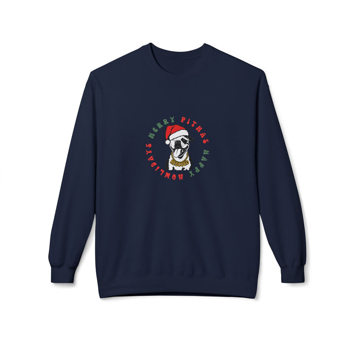 Merry Pitmas & Happy Howlidays Softstyle Fleece Crewneck Sweatshirt