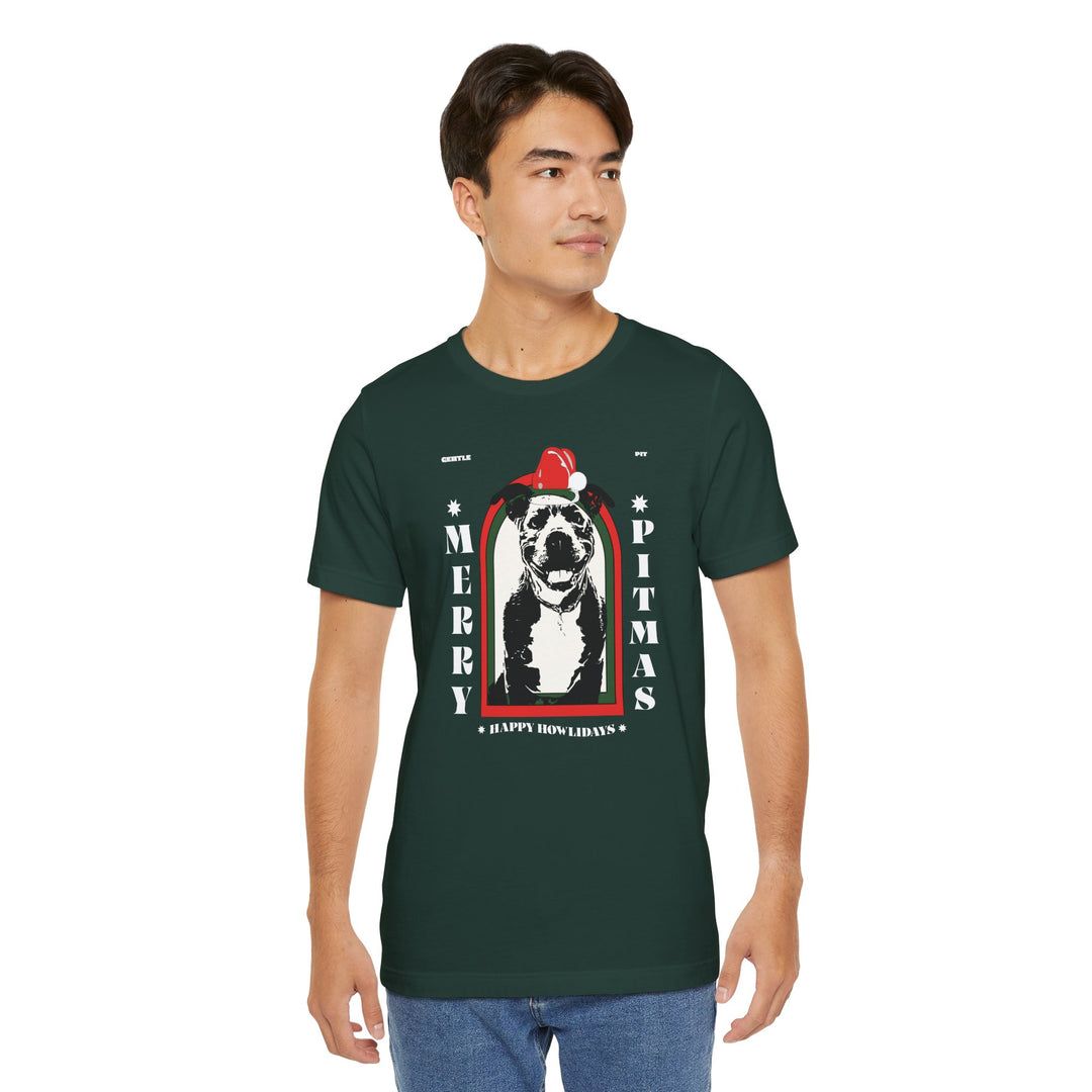 Merry Pitmas & Happy Howlidays Unisex Short Sleeve T-Shirt