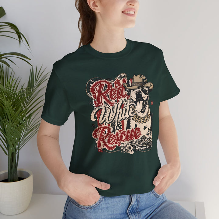 Red White and Rescue Short Sleeve Tee