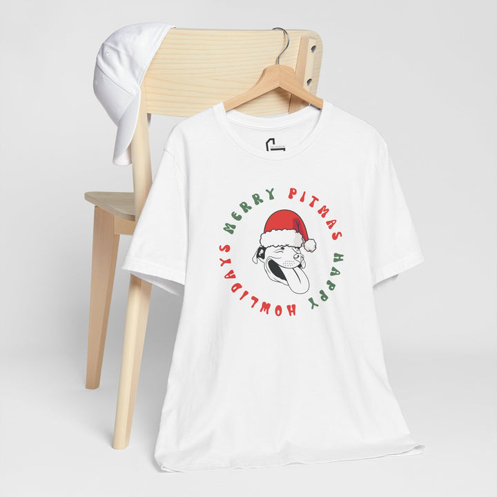 Merry Pitmas & Happy Howlidays Unisex Short Sleeve T-shirt