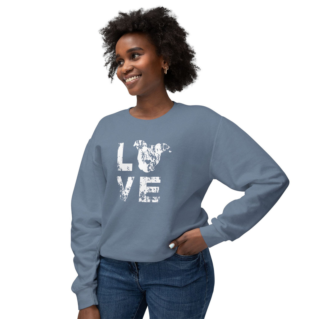 LOVE Distressed Print Unisex Premium Sweatshirt