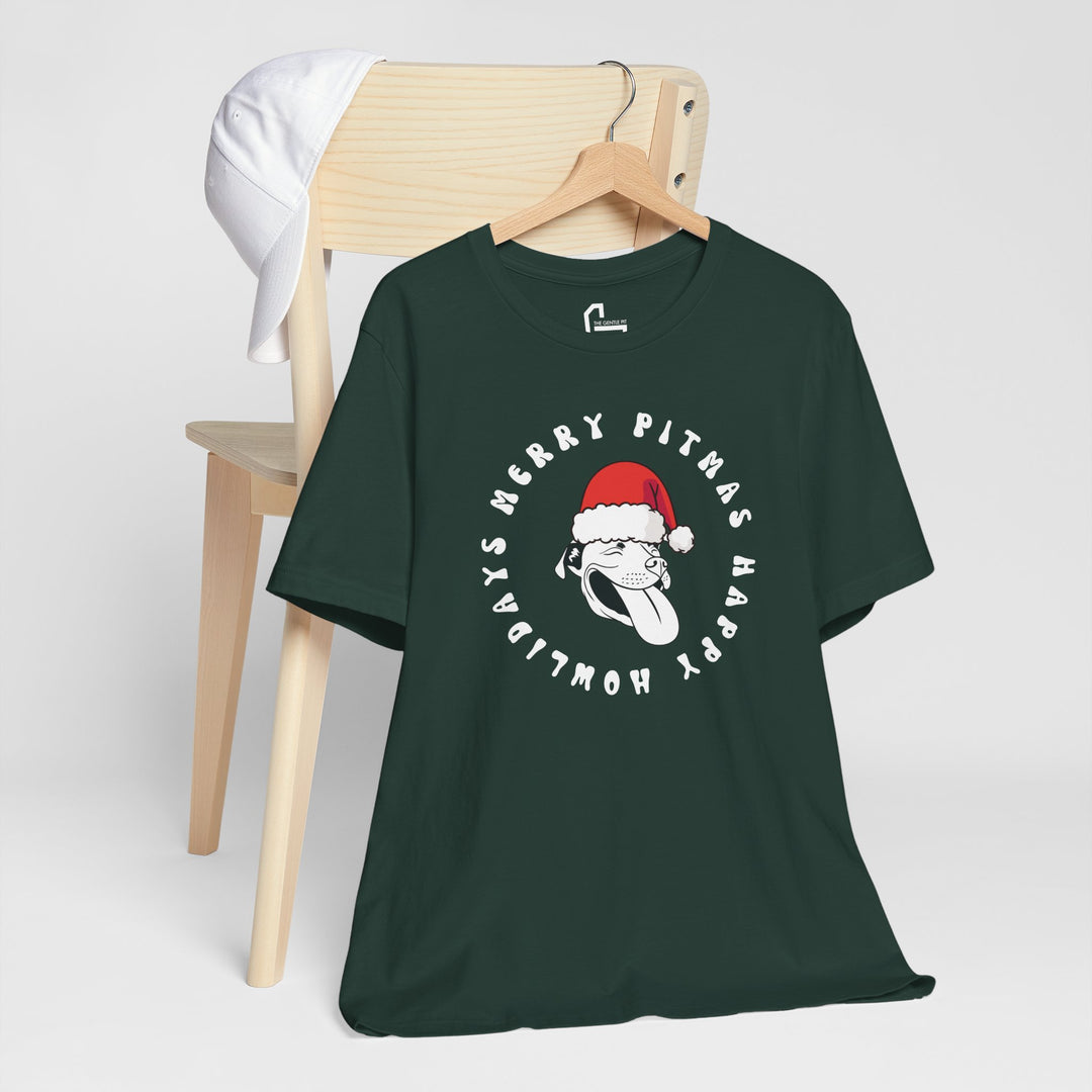 Merry Pitmas & Happy Howlidays Unisex Short Sleeve T-shirt