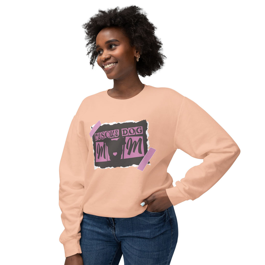 Rescue Dog Mom Paper Style Unisex Premium Sweatshirt