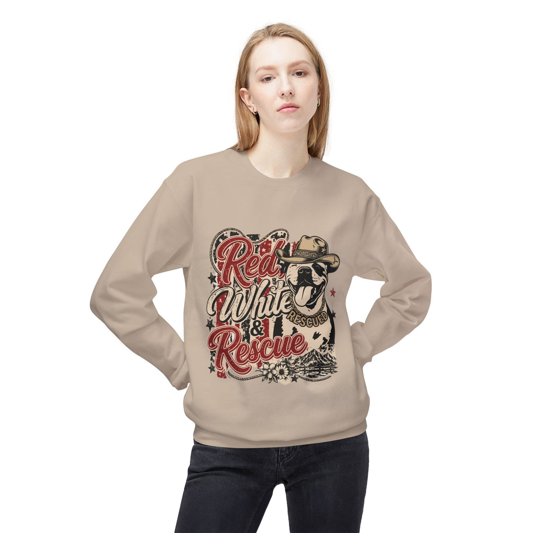 Red White and Rescue Crewneck Sweatshirt