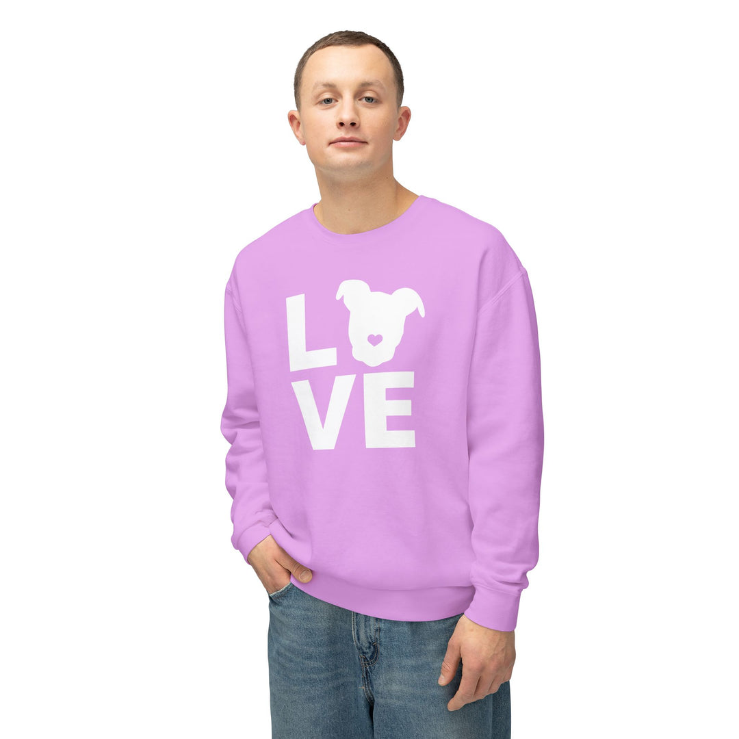 LOVE White Print Unisex Premium Sweatshirt