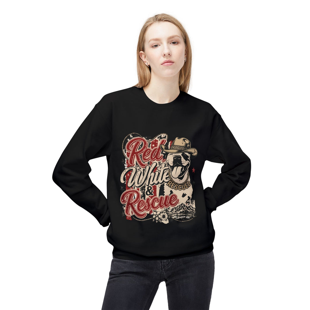 Red White and Rescue Crewneck Sweatshirt