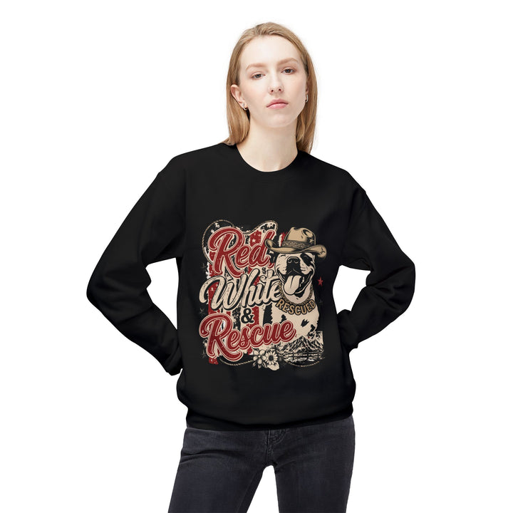 Red White and Rescue Crewneck Sweatshirt