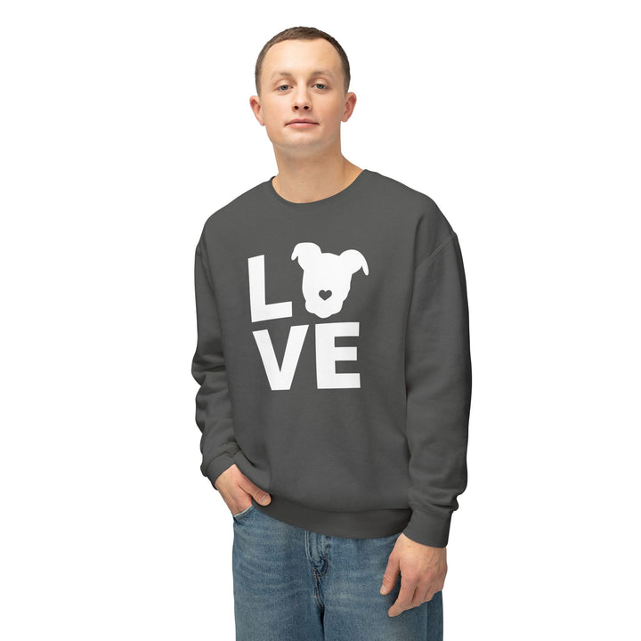 LOVE White Print Unisex Premium Sweatshirt