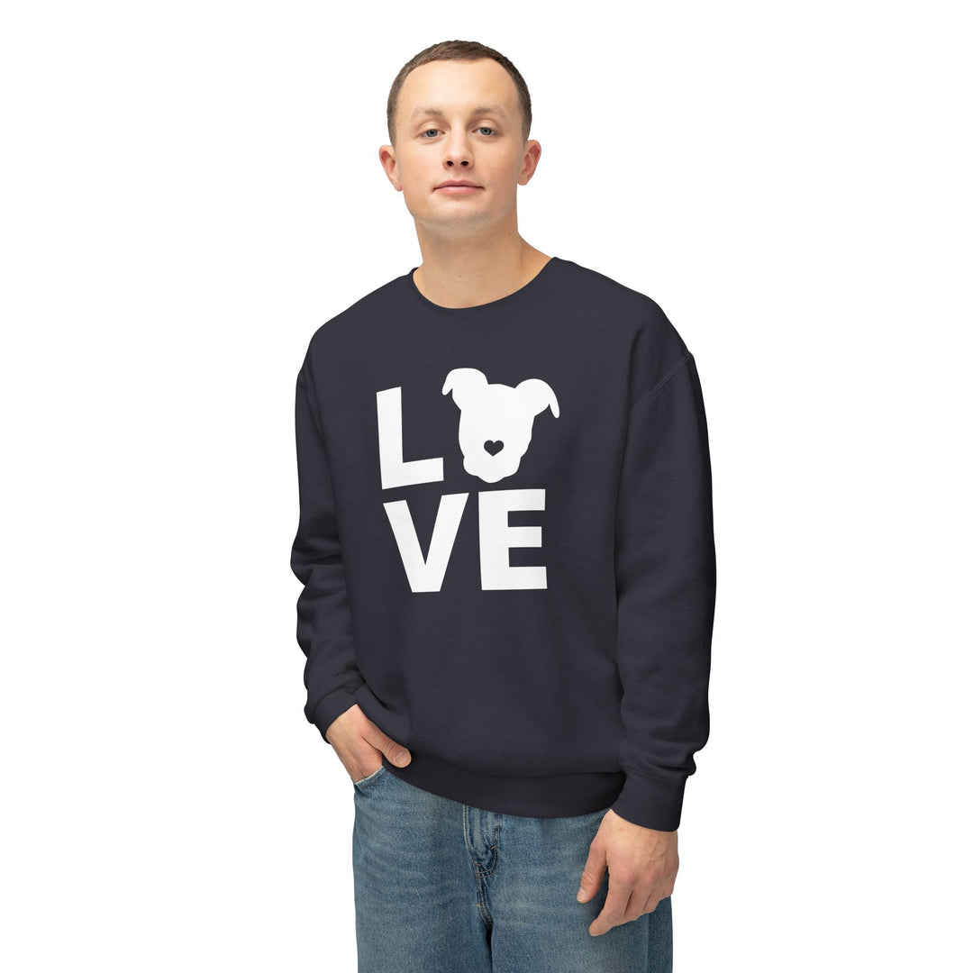 LOVE White Print Unisex Premium Sweatshirt