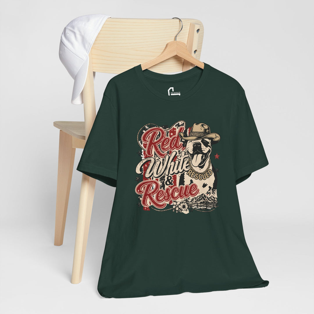 Red White and Rescue Short Sleeve Tee