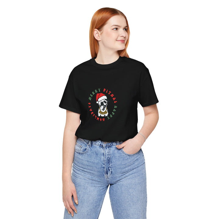 Merry Pitmas & Happy Howlidays Unisex Short Sleeve T-shirt