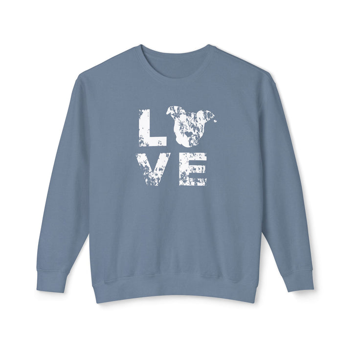 LOVE Distressed Print Unisex Premium Sweatshirt