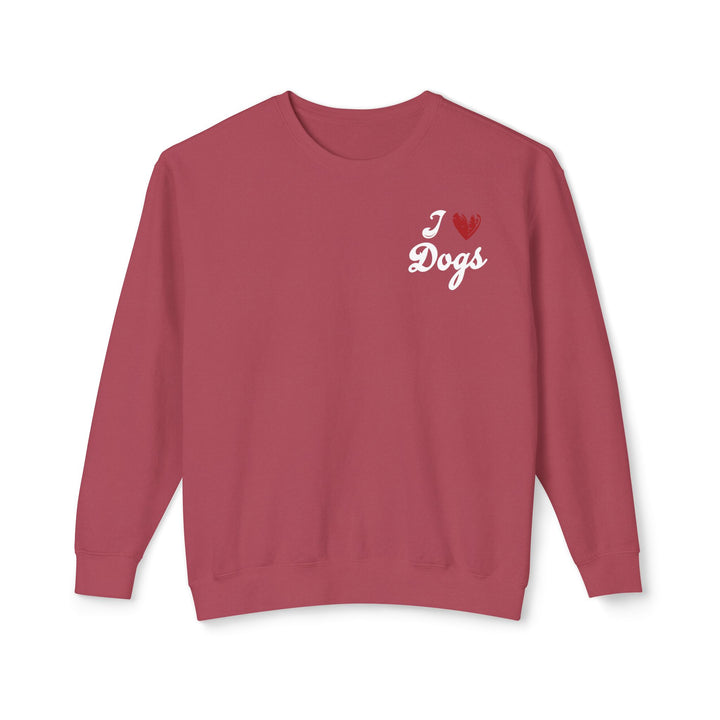 I Love Dogs Chest Emblem Crew Neck Sweatshirt