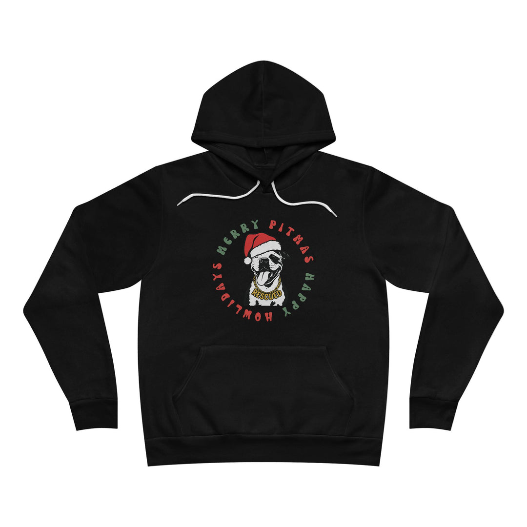 Merry Pitmas & Happy Howlidays Sponge Fleece Pullover Hoodie