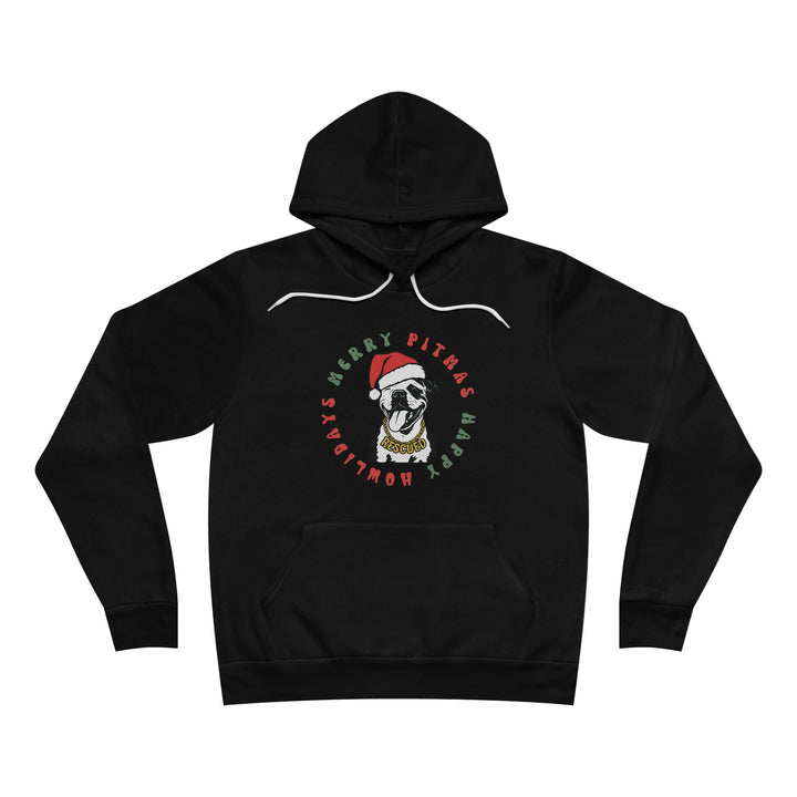 Merry Pitmas & Happy Howlidays Sponge Fleece Pullover Hoodie