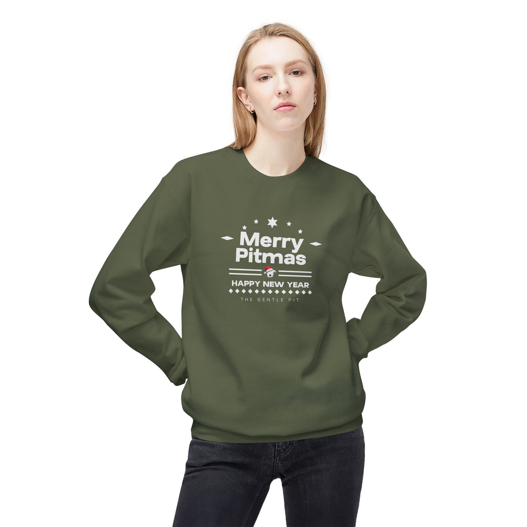 Merry Pitmas V5 Softstyle Fleece Crewneck Sweatshirt